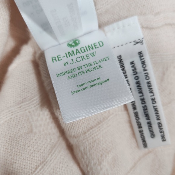 J.Crew Cashmere Cable Knit Sweater Vest Cream Gold Crest Button V-Neck XS - Picture 14 of 15